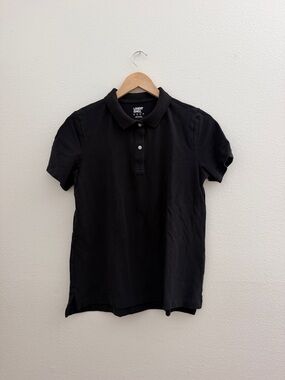 Lands' End Men's Black Short Sleeve Polo